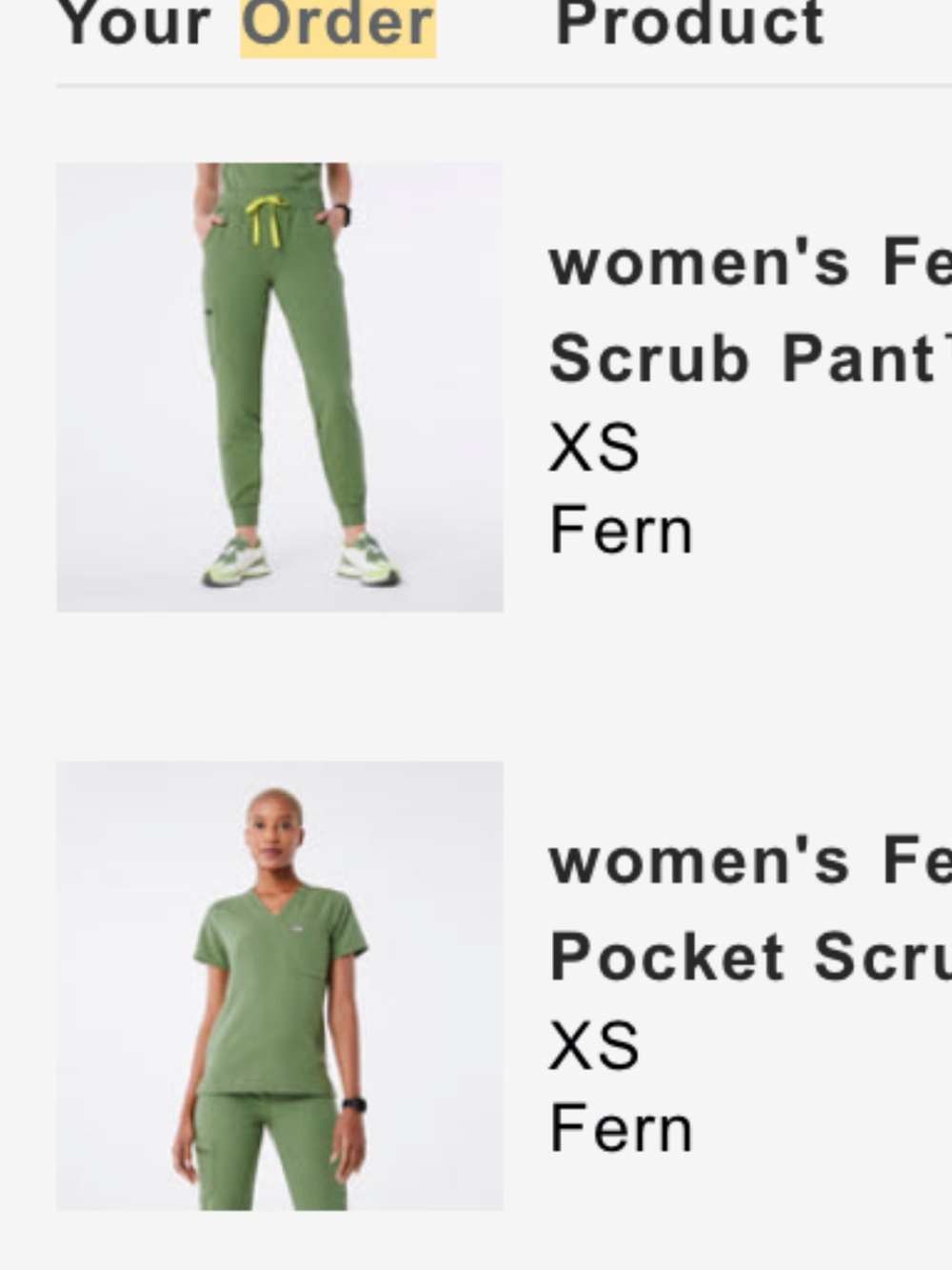 Figs Women’s XS Fern Zamora Jogger Scrub Pant AND XS Catarina One-Pocket Scrub